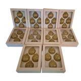 10 Sets of 4 Gold Glass Christmas Ornaments