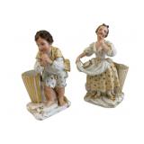 2 Ceramic Figural Vases 8.5"
