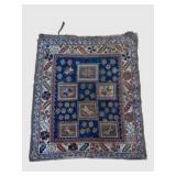 Hand Woven Kazak Rug w/ Fraying 41"x36"
