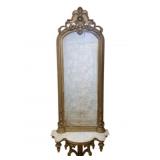 Rococo Revival Style Pier Mirror w/Marble Console