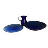 3pc Cobalt Glass - 9"