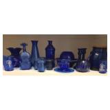 Group Lot of Assorted Cobalt Glass