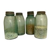 4 Tall Blue Ball Mason Jars - 9" Tall