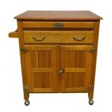 Rolling Wood Service Cart - 37 x 22 x 20