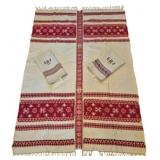 Vtg Embroidered Tablecloth w/ Napkins 75x67"