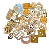 Asst Vtg Mother of Pearl Buckles & Buttons