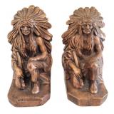 Indian Bookends Copper Overlay 9"x4"