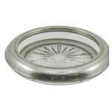 Vintage BI Sterling & Glass Bottle Coaster