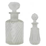 2 Vintage Glass Perfume Bottles 7.5"