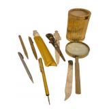Vtg Desk Accessories Pens Letter Openers Lot