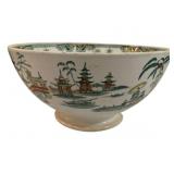 Japanese Chinoiserie Footed Bowl 5"x9"