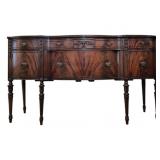Antique Flame Mahogany Sheraton Style Buffet