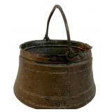 Antique Copper Cauldron w/ hammered texture