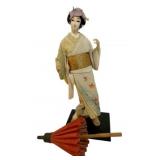 Vintage Japanese Geisha Doll w/ Parasol