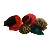 Assorted Vintage Velour Hats & More w/ 2 hat boxes