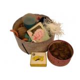 Hat Box w/ Assorted Items