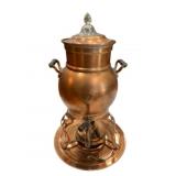 Vtg Copper Coffee Pot Urn w/ Warmer Stand 15"