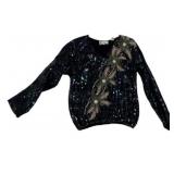 100% Silk Dominique Brand Beaded Top Size Small