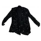 100% Silk Handbeaded Sequin Jacket Size Large