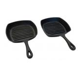 2 Enamel Cast Iron Grill Pans 16.5"x1"x2"