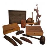 Group Lot of Wood Collectibles & Boxes