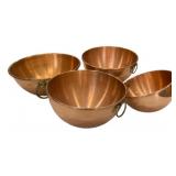 Copper Mixing Bowl Set (4) 5"x9"