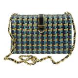 Vtg Koret Woven Clutch Purse w/ Chain