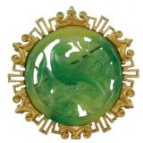 Chinese Inspired Jade or Jade Colored Pin