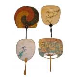 Four Vintage Japanese Uchiwa Fans