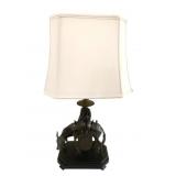 Bronze Sage on Horseback Table Lamp 29"