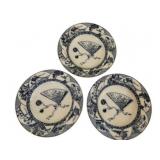 Blue/White Jeddo Pattern Plates Set of 3 10"