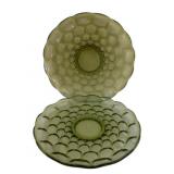 2 Mid-Century Green 13in Platters