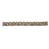 Orange Coral Cabochon Metal Bracelet