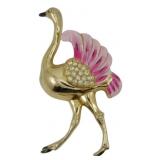 Coro Rhinestone & Enamel Flamingo Brooch