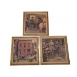 3 Vintage Norman Rockwell Wall Art 22 x 22