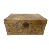 Painted Floral Trunk w/ Brass Clasp
