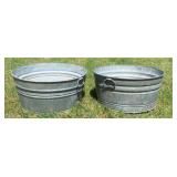 2 Galvanized Buckets - 11 x 24