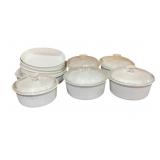 Corningware French White Stoneware w/ Lids