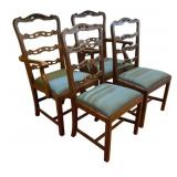 Set of 4 Mahogany Carved Dining Chairs