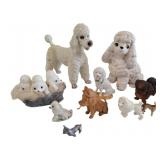 Lot of Assorted Dog Statues 6.5 - 13"