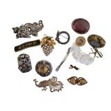 Group Sterling & Etc Vintage Brooches & Pins