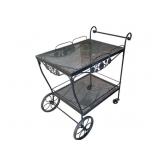 Wrought Iron Bar Cart - 33 x 19 x 31
