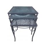 Wrought Iron Mesh Nesting End Tables