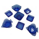 Assorted Cobalt Blue Glass Decor Pieces