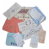 Vtg Embroidered Linen Towels & Cloths Lot
