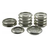 12 Sterling & Glass Bottle Coasters
