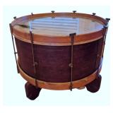 Bass Drum Converted to Glass Top Table