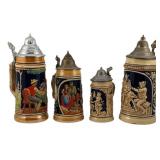 4 Assorted Vintage Beer Steins