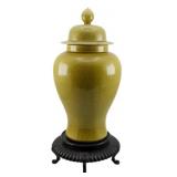 Vintage Chinese Celadon Ginger Jar w/ Stand