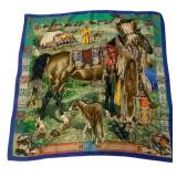 Hermes Paris Les Cheyennes Silk Scarf